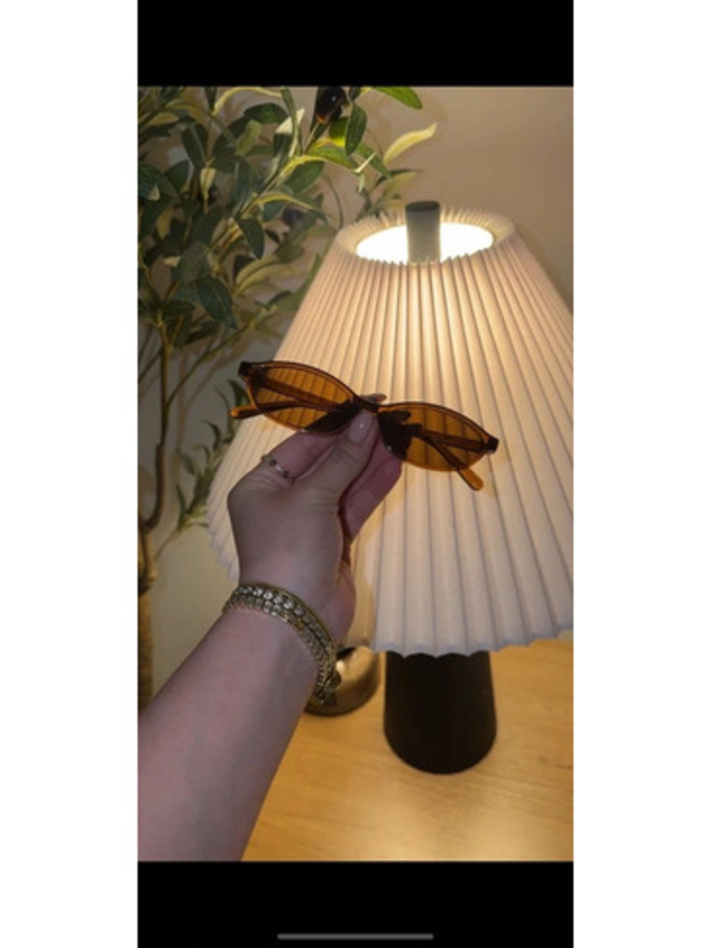 Cat eye brown glasses